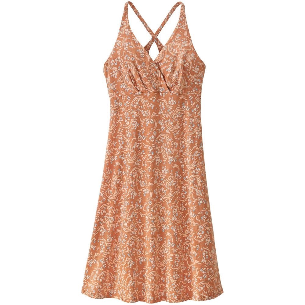 PATAGONIA AMBER DAWN DRESS WOMEN'S SMALL. HILLSIDE TRAILS:TOASTED PEACH COLOR
